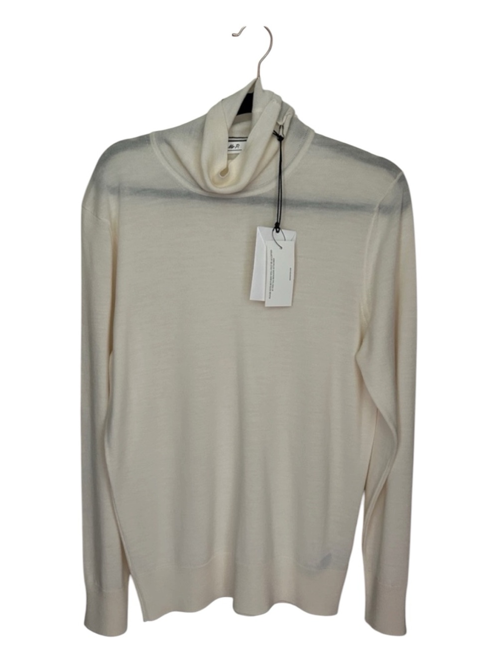 Men's Cream Turtleneck Sweater - Lightweight Long Sleeve